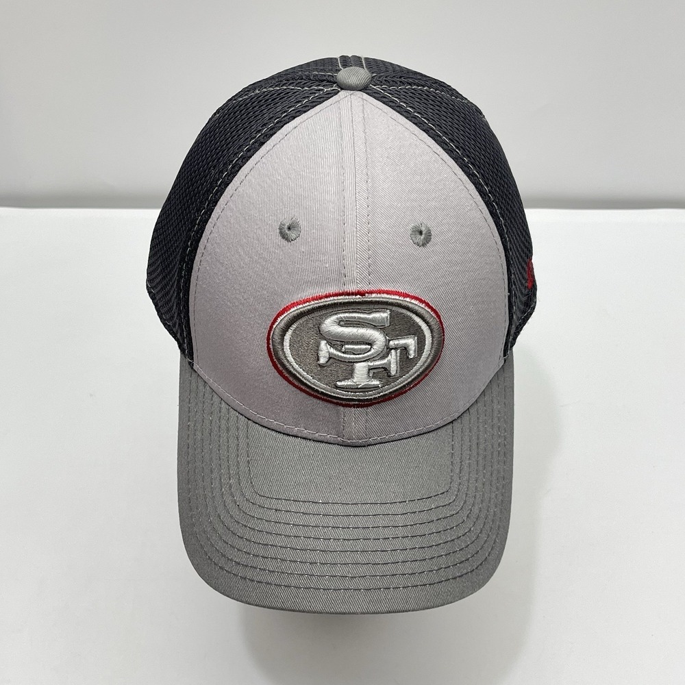San Francisco 49ers New Era 39Thirty Hat Logo Patch Graphite Gray Mesh Rear M-L